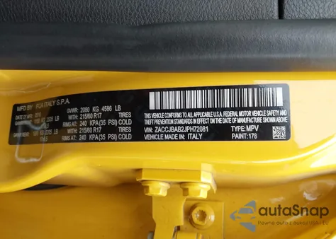 2018 Jeep Renegade Upland Edition 4X4 from USA, damaged, VIN ZACCJBAB2JPH72081